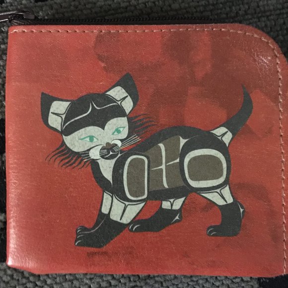 NWOT Native Origins Bella Bella Cat Faux Leather Coin Token Purse - Picture 6 of 10